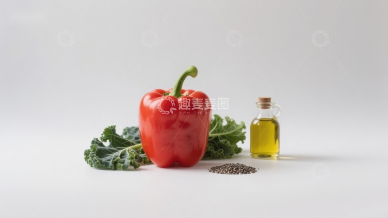 高清大图下载【趣麦麦图】红椒橄榄油与香料静物