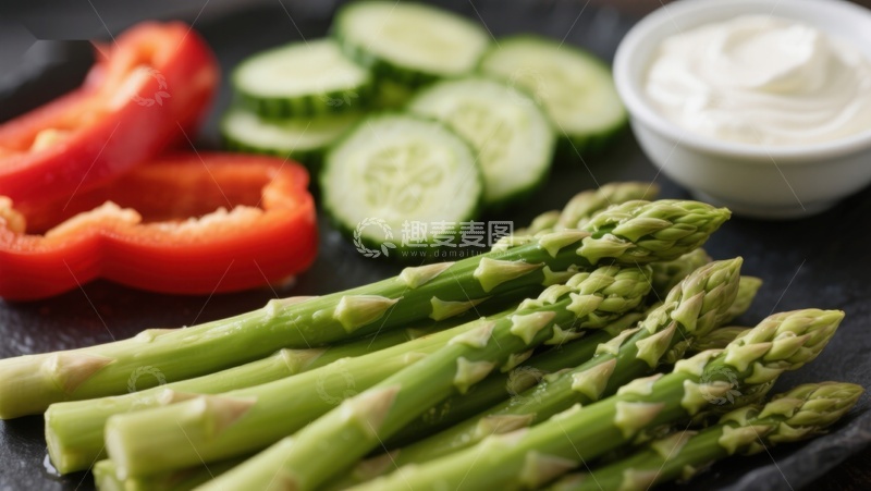 高清大图下载【趣麦麦图】新鲜蔬菜与酸奶酱摆盘