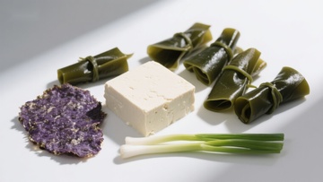 食材组合：豆腐、海苔与葱