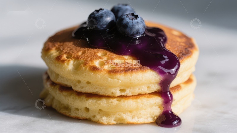 高清大图下载【趣麦麦图】蓝莓酱淋面的松饼