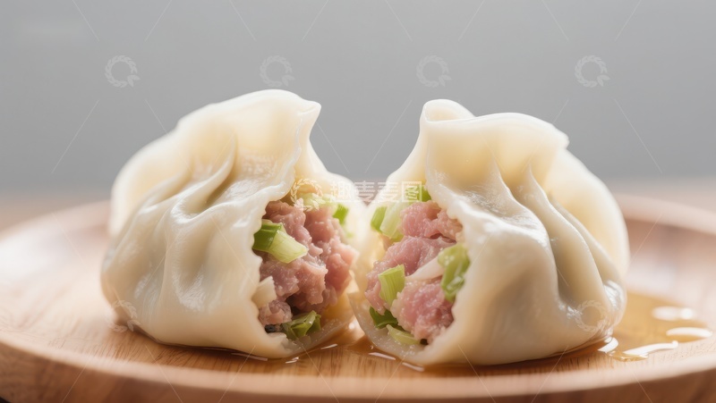 高清大图下载【趣麦麦图】鲜美饺子，馅料饱满诱人