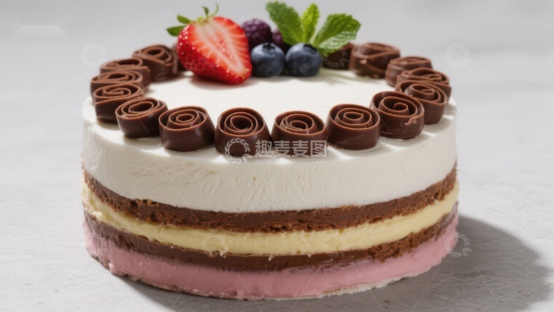 高清大图下载【趣麦麦图】多层巧克力奶油蛋糕