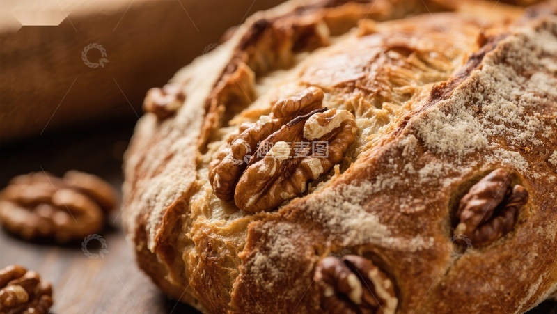 高清大图下载【趣麦麦图】核桃面包的诱人特写