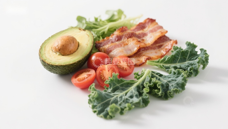 高清大图下载【趣麦麦图】新鲜蔬菜与培根食材组合