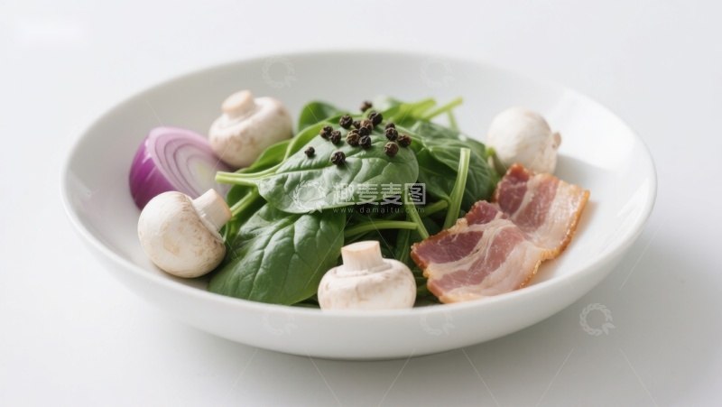 高清大图下载【趣麦麦图】新鲜蔬菜与培根食材组合