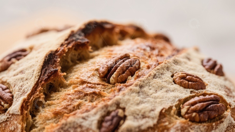 坚果点缀的全麦面包