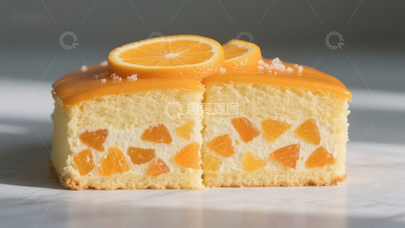 高清大图下载【趣麦麦图】橙香奶油蛋糕切片