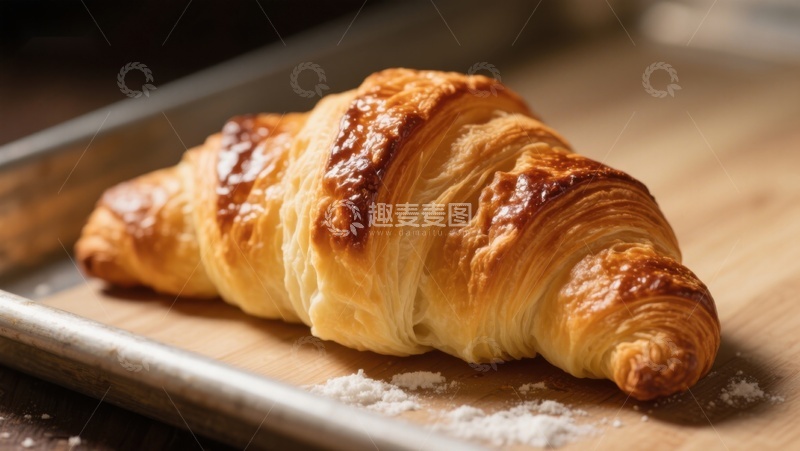 高清大图下载【趣麦麦图】金黄酥脆的羊角面包