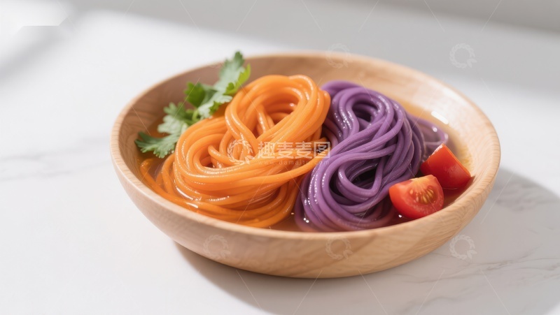 高清大图下载【趣麦麦图】色彩斑斓的面条碗