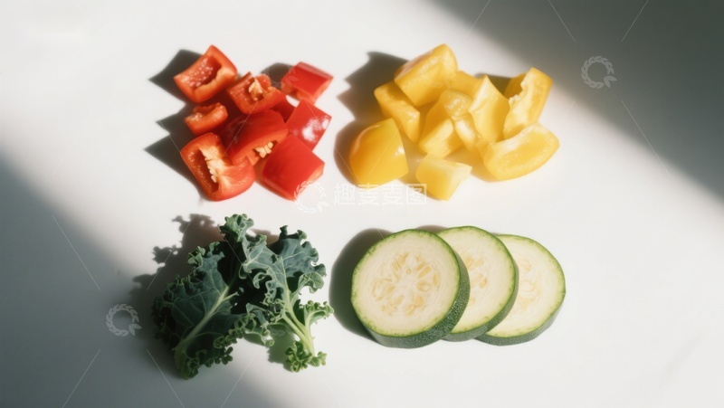 高清大图下载【趣麦麦图】切好的蔬菜摆盘