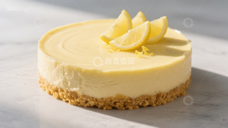 高清大图下载【趣麦麦图】柠檬芝士蛋糕，清新美味