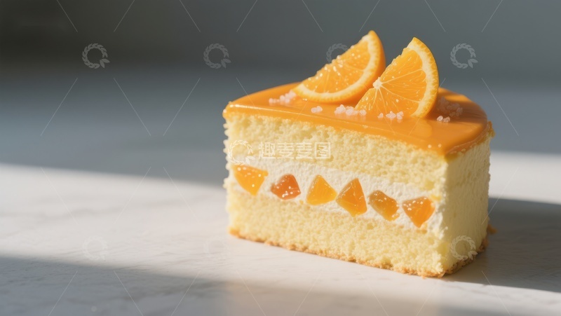 高清大图下载【趣麦麦图】橙香奶油蛋糕切片