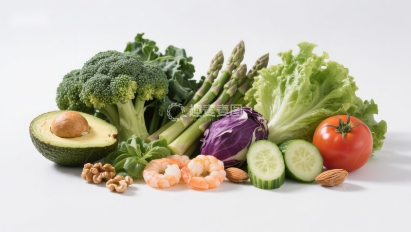 高清大图下载【趣麦麦图】新鲜蔬菜水果与海鲜组合