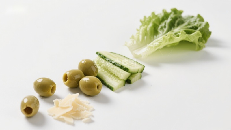 高清大图下载【趣麦麦图】新鲜蔬菜与橄榄摆盘