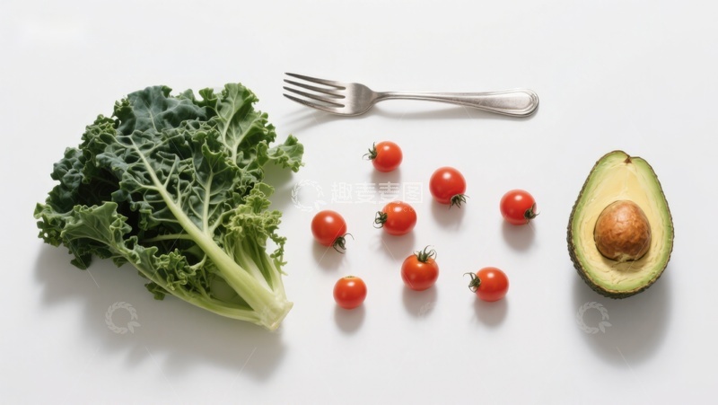 高清大图下载【趣麦麦图】新鲜蔬菜与牛油果静物摆拍