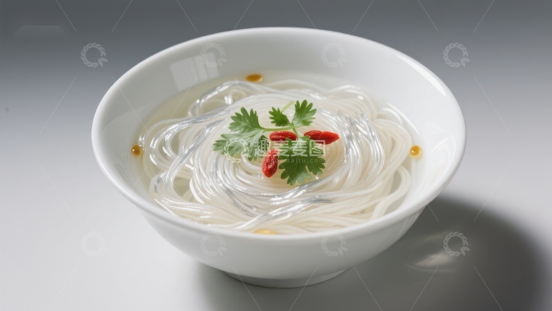 高清大图下载【趣麦麦图】清汤粉丝配香菜红椒