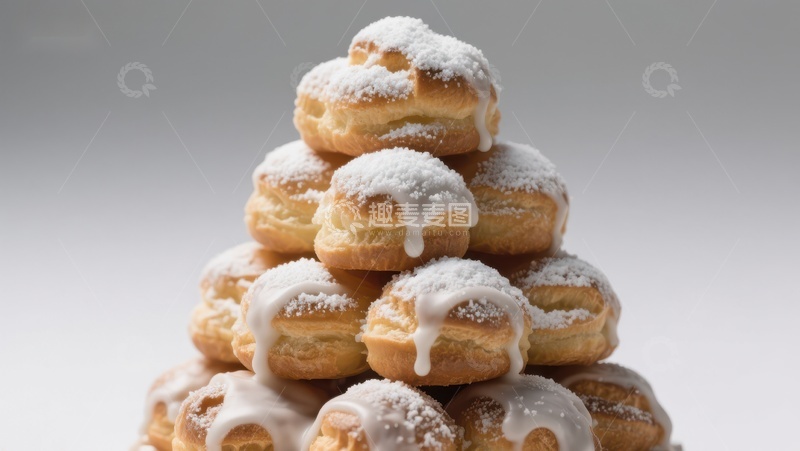 高清大图下载【趣麦麦图】奶油泡芙塔