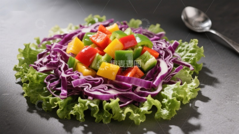 高清大图下载【趣麦麦图】色彩缤纷的蔬菜沙拉