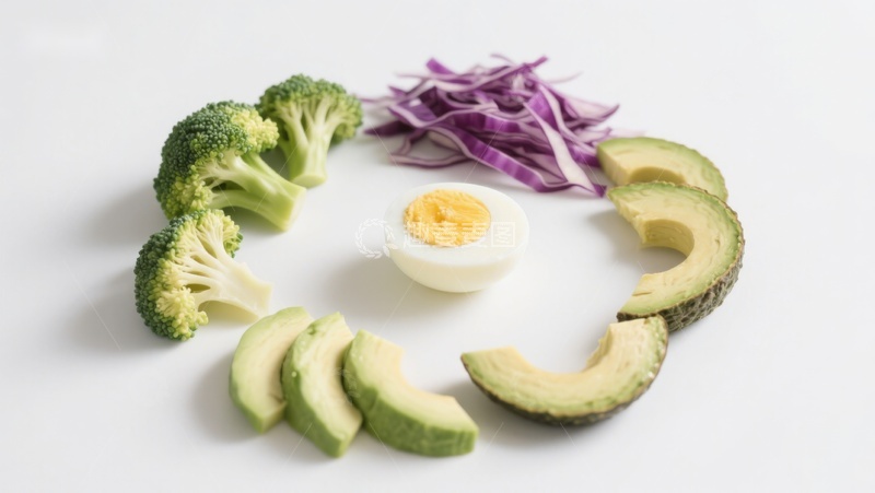 高清大图下载【趣麦麦图】新鲜蔬菜与鸡蛋摆盘