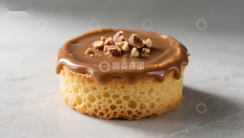高清大图下载【趣麦麦图】焦糖坚果小蛋糕