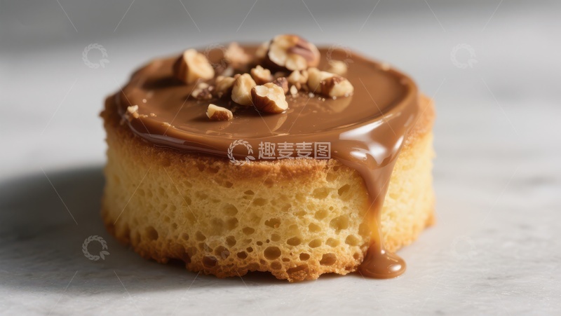 高清大图下载【趣麦麦图】焦糖坚果蛋糕特写