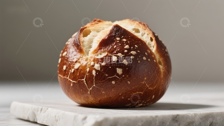 金棕色的椒盐卷饼面包