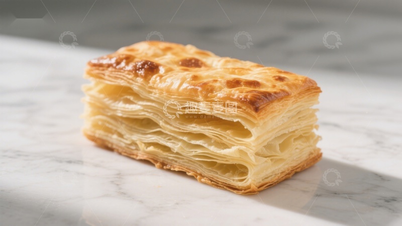 高清大图下载【趣麦麦图】金黄酥脆的千层糕点