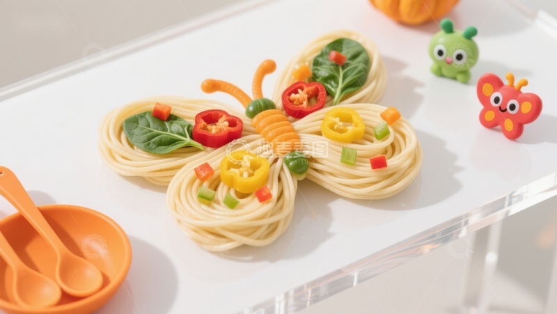 高清大图下载【趣麦麦图】创意蝴蝶意面装饰