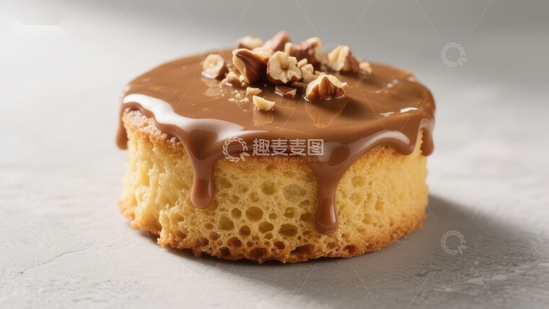 高清大图下载【趣麦麦图】焦糖坚果蛋糕特写