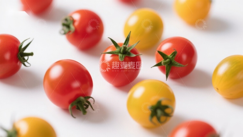 高清大图下载【趣麦麦图】红黄樱桃番茄特写