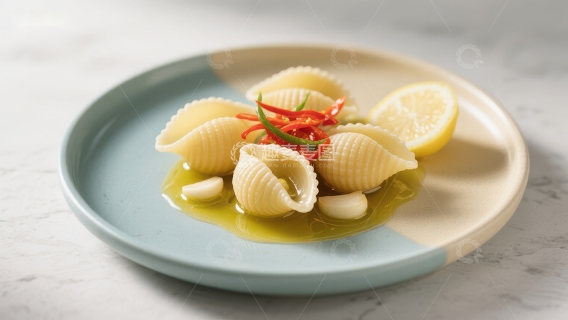 高清大图下载【趣麦麦图】意式贝壳面配柠檬橄榄油