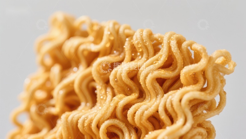 高清大图下载【趣麦麦图】金黄色的方便面特写