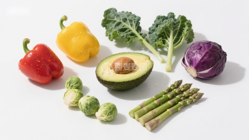 高清大图下载【趣麦麦图】新鲜蔬菜与牛油果摆拍