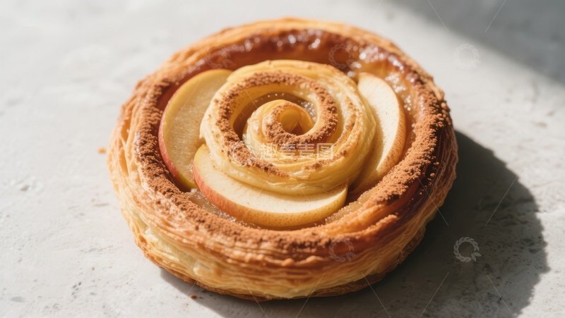 高清大图下载【趣麦麦图】苹果玫瑰酥饼