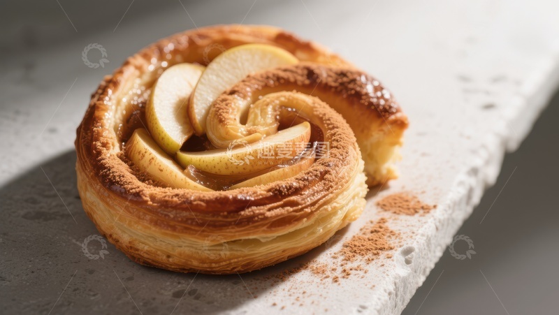高清大图下载【趣麦麦图】苹果肉桂卷特写