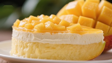 芒果奶油蛋糕，清新美味