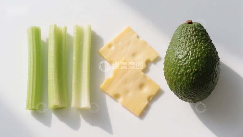 高清大图下载【趣麦麦图】芹菜奶酪牛油果摆盘
