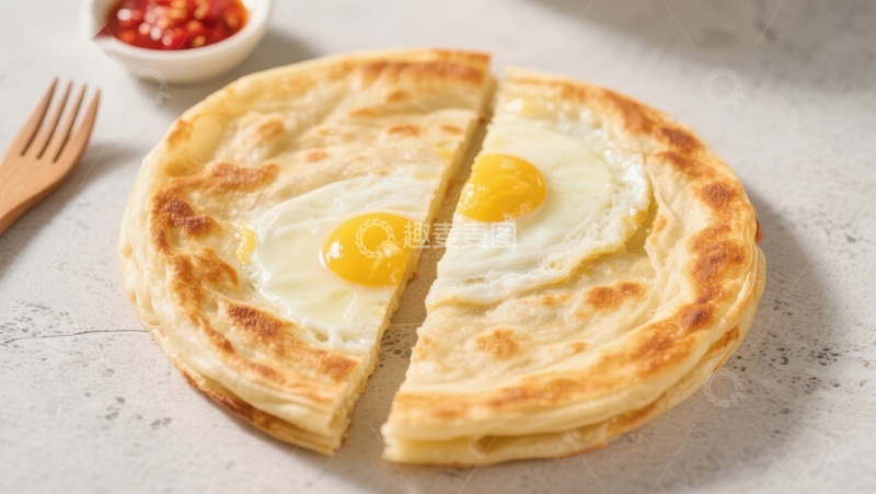 高清大图下载【趣麦麦图】-蛋黄煎饼，美味早餐