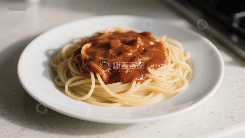 高清大图下载【趣麦麦图】意大利面配浓郁酱汁