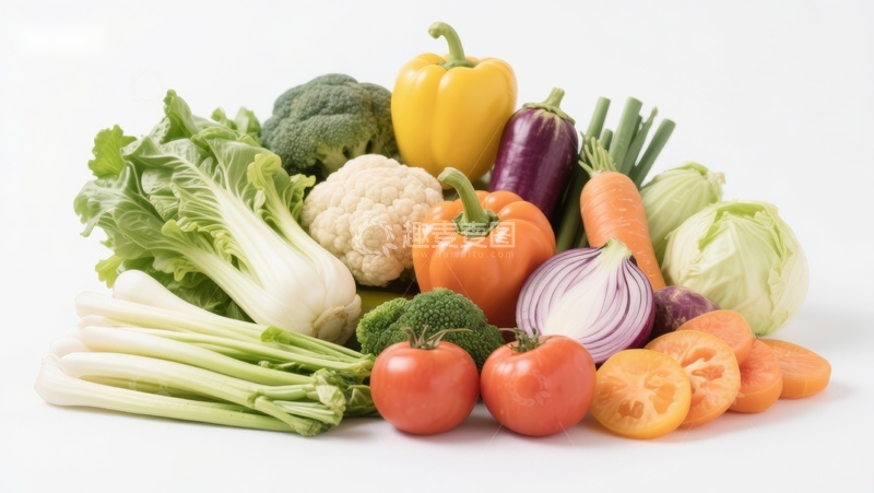 高清大图下载【趣麦麦图】新鲜蔬菜组合展示