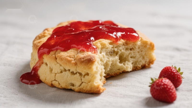 高清大图下载【趣麦麦图】草莓酱淋面的松饼