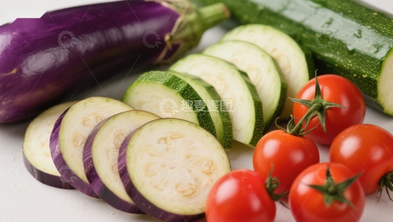 高清大图下载【趣麦麦图】新鲜蔬菜切片摆盘