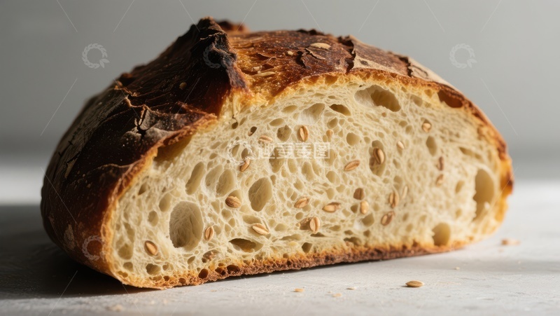 新鲜出炉的全麦面包