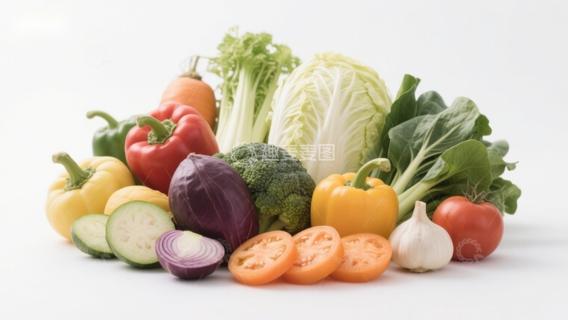 高清大图下载【趣麦麦图】新鲜蔬菜组合展示