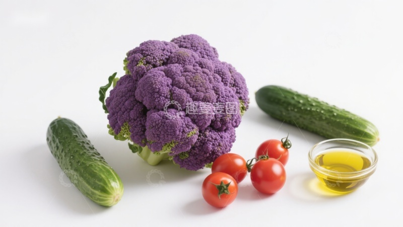 高清大图下载【趣麦麦图】紫色花椰菜与新鲜蔬菜