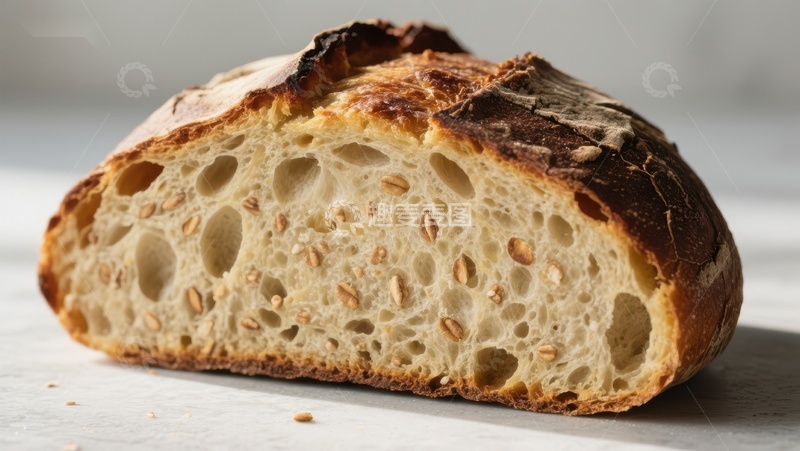 高清大图下载【趣麦麦图】新鲜出炉的全麦面包切片