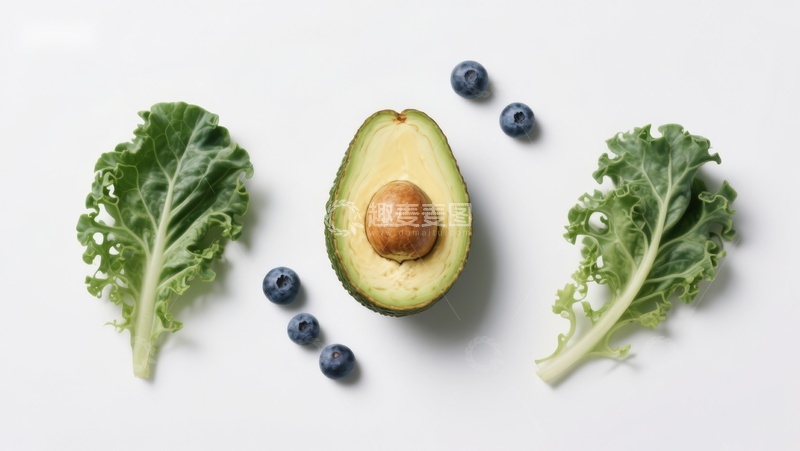 高清大图下载【趣麦麦图】牛油果蓝莓羽衣甘蓝摆盘