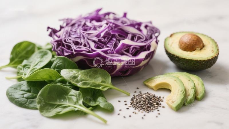 高清大图下载【趣麦麦图】新鲜蔬菜与牛油果食材组合