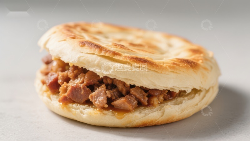 高清大图下载【趣麦麦图】酥脆饼皮夹肉馅的传统美食