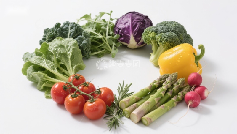 高清大图下载【趣麦麦图】新鲜蔬菜环绕排列
